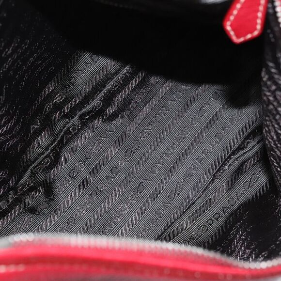 Prada Triangle Logo Red Leather Shoulder Bag (Pre-Owned) - Picture 13 of 16